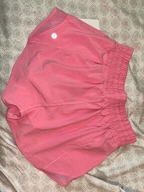lululemon pink gathered waist athletic shorts